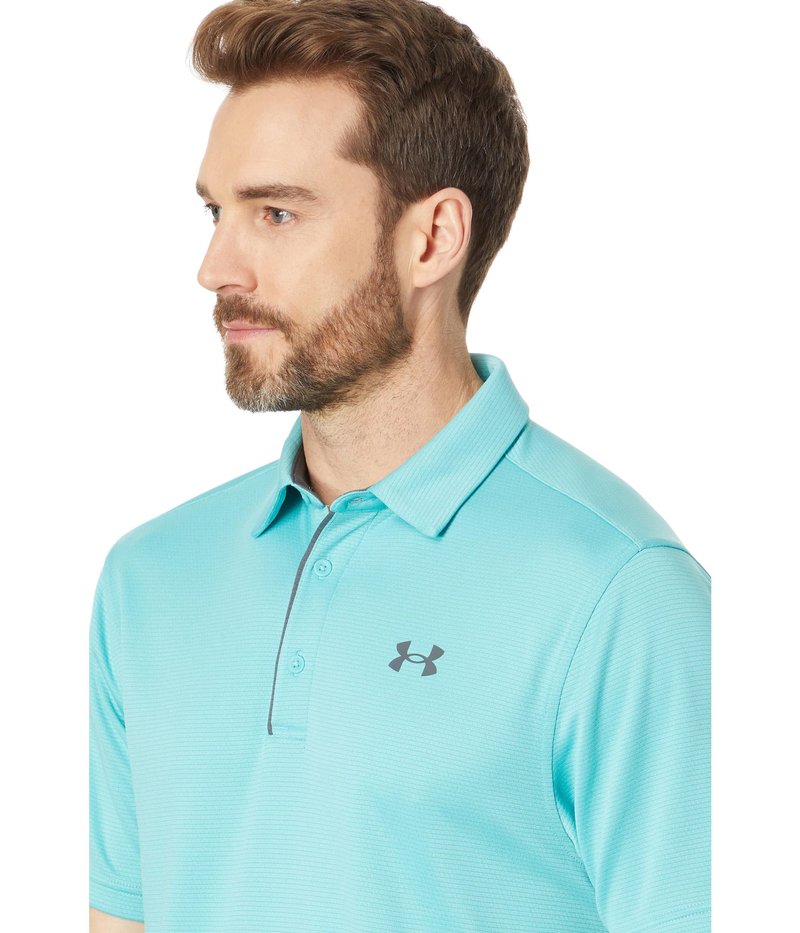 Under Armour Men's Tech Golf Polo, (957) Green Wave / / Pitch Gray, Medium Tall