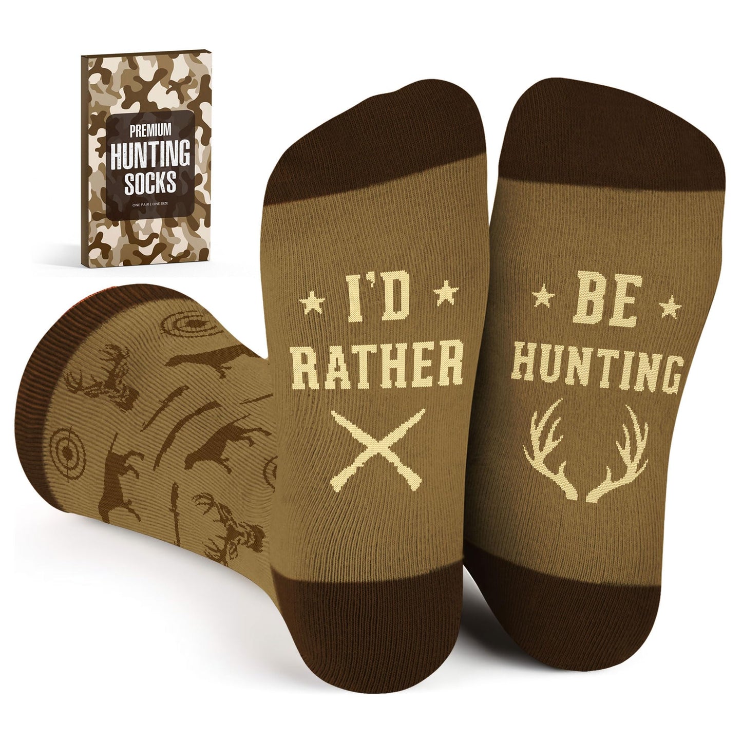 VICRAZY Father's Day Gifts - Unique Hunting Gifts for Men, Christmas Presents for Hunters, Deer & Duck Hunting Gear, Comfortable and Funny Socks, Perfect Stocking Stuffers & Mens Presents
