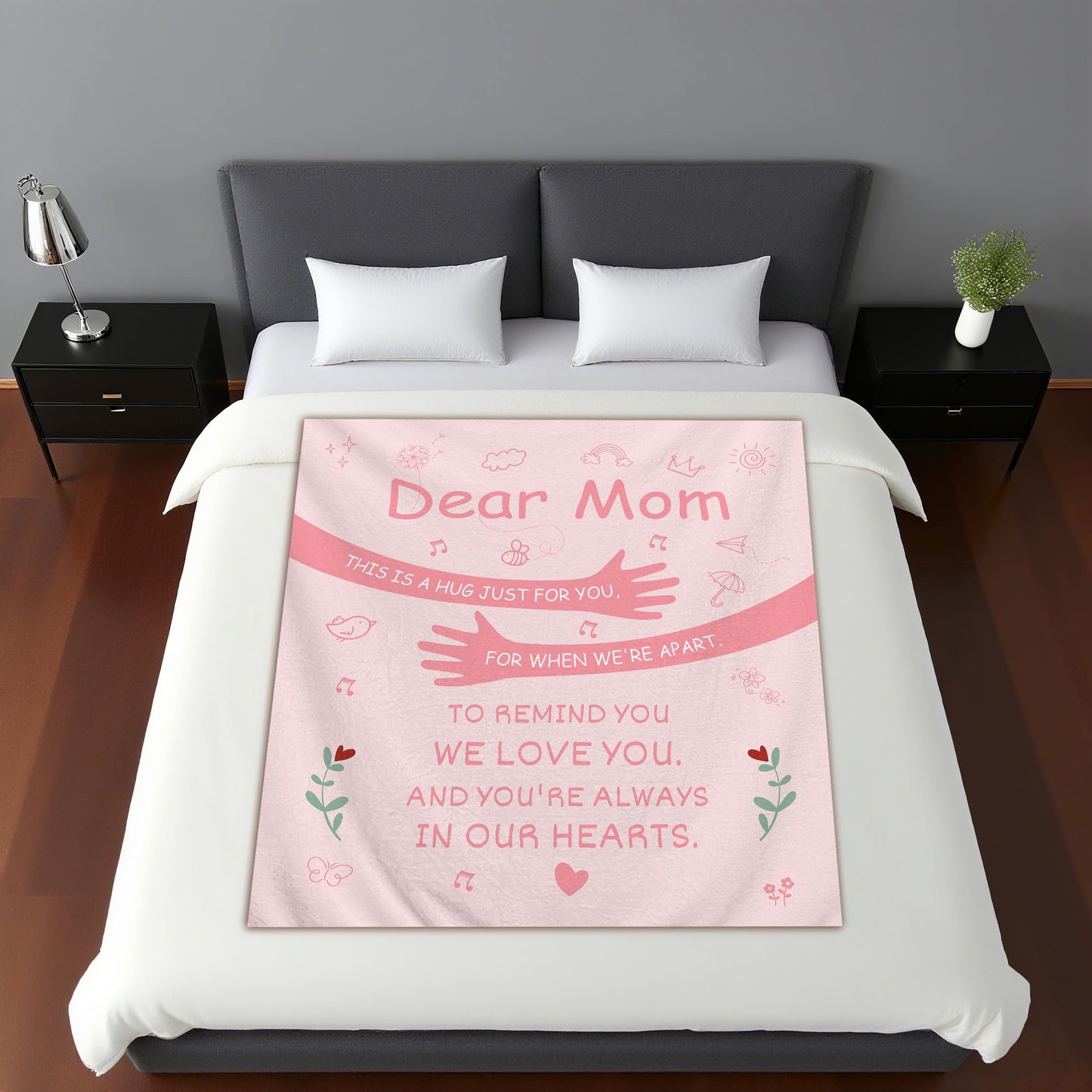 Dear Sister This is a hug just for you for when we're apart To remind you we love you And you're always in our hearts Sister's Throw Blanket Gift for Birthday Christmas Farewell Gift Reminder