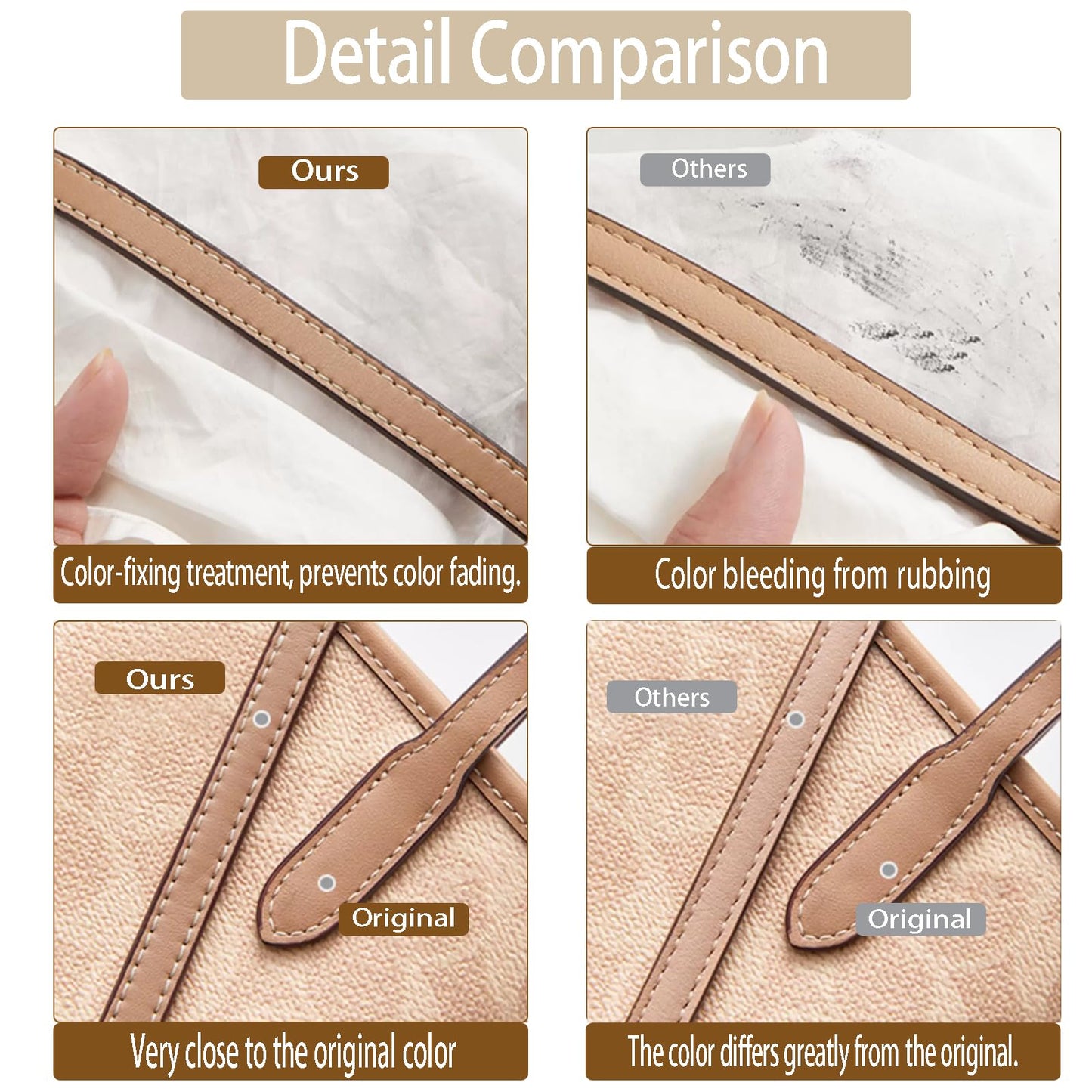 OLSEEY Leather Purse Strap Replacement Crossbody Adjustable ，Thin Shoulder Straps for City 15 Bag Handbag (Sand color)