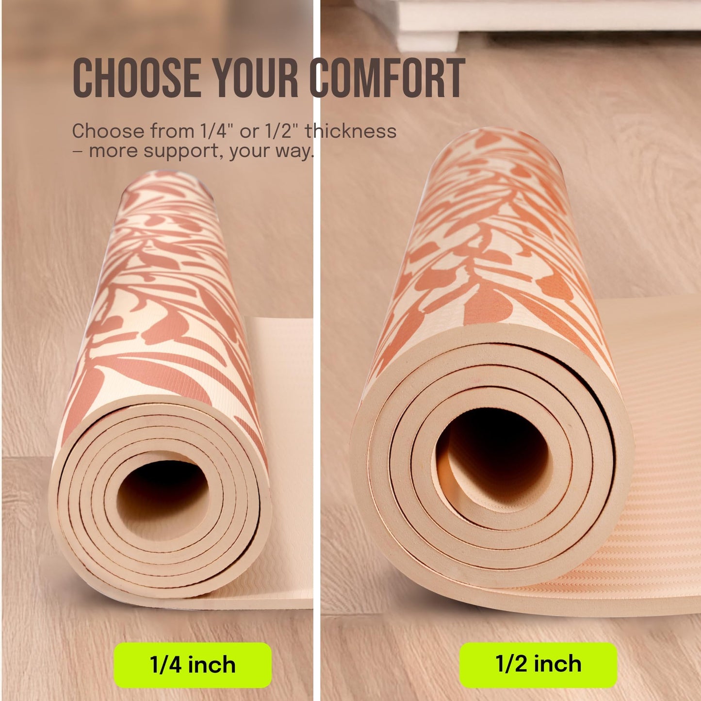 Gogokiwi Large Yoga Mat (6'x4') Extra Wide & Thick Workout Mat for Home, Non Slip Fitness & Exercise Mat for Home Gym, Yoga, Pilates, Stretching, and Floor