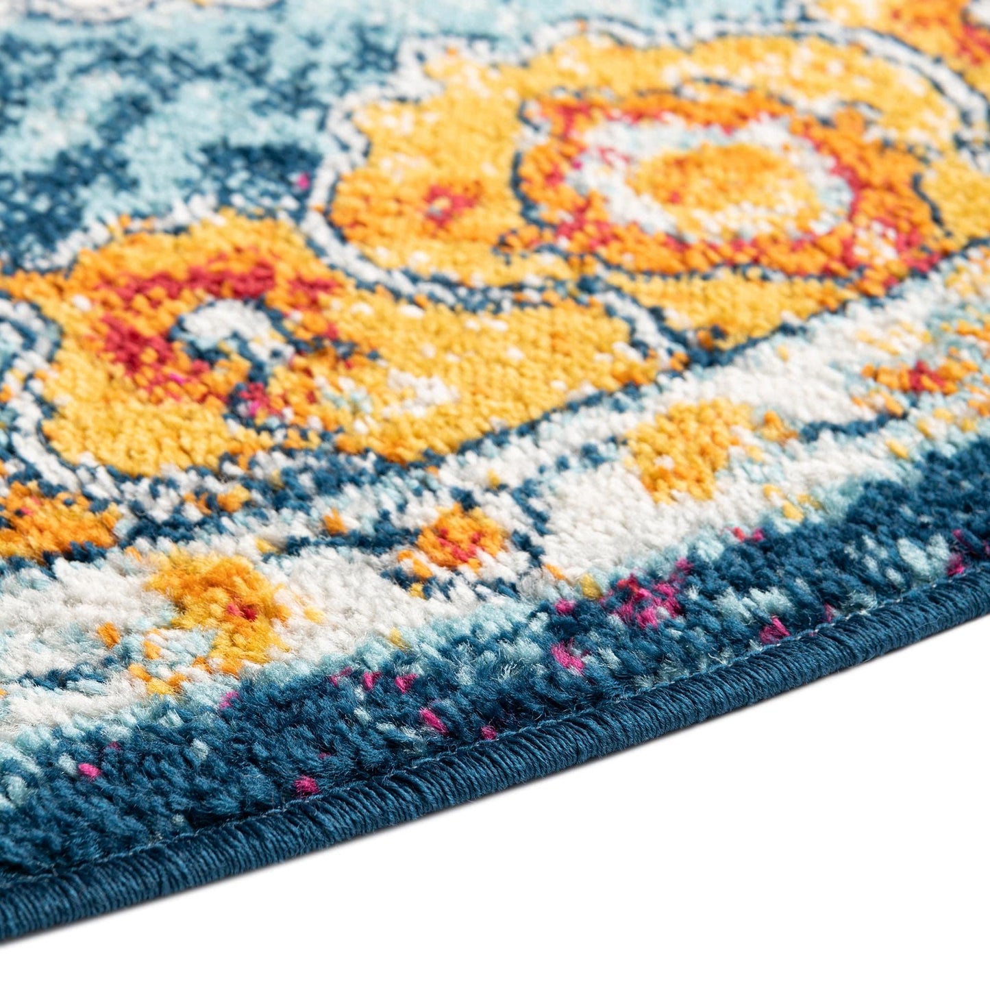 Unique Loom Parker Collection Area Rug - Kokulu (4' 1" x 6' 1" Oval, Multi/ Blue)