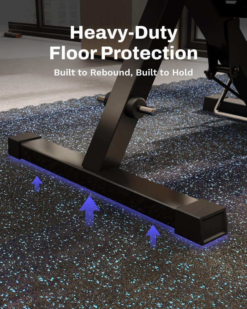 AIRHOP Exercise Mats - 0.79in Thick Interlocking Rubber Tiles | 72 Sq Ft Home Gym Flooring in Black & Blue