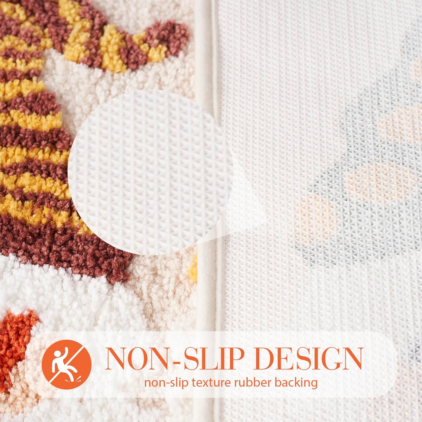 ELDONE Fall Bathroom Decor Gnomes Rug with Pumpkin Maple Leaf, Cute Autumn Non-Slip Rug for Thanksgiving Home Decor, Funny Bath Mat for Bedroom Kitchen, 30" x 20"
