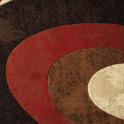 Home Dynamix Tribeca Slade Modern Area Rug, Abstract Brown/Red 39"x55"