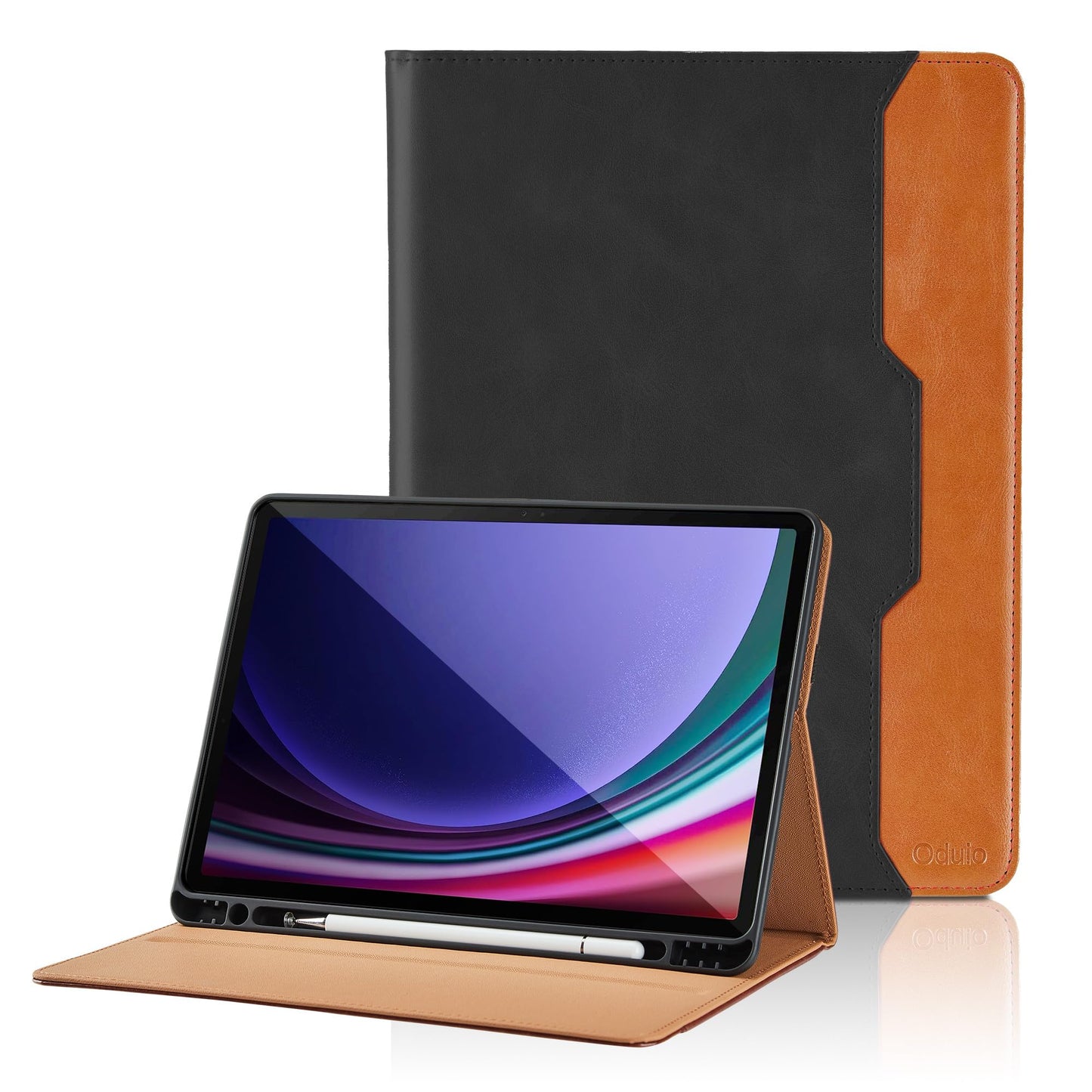 Case for Samsung Galaxy Tab S10 Lite/ S10 FE/ S9 FE 10.9 Inch/ S9 11 Inch, PU Leather Folio Case with S Pen Holder and Pocket, Auto Wake/Sleep Smart Tablet Cover, Black