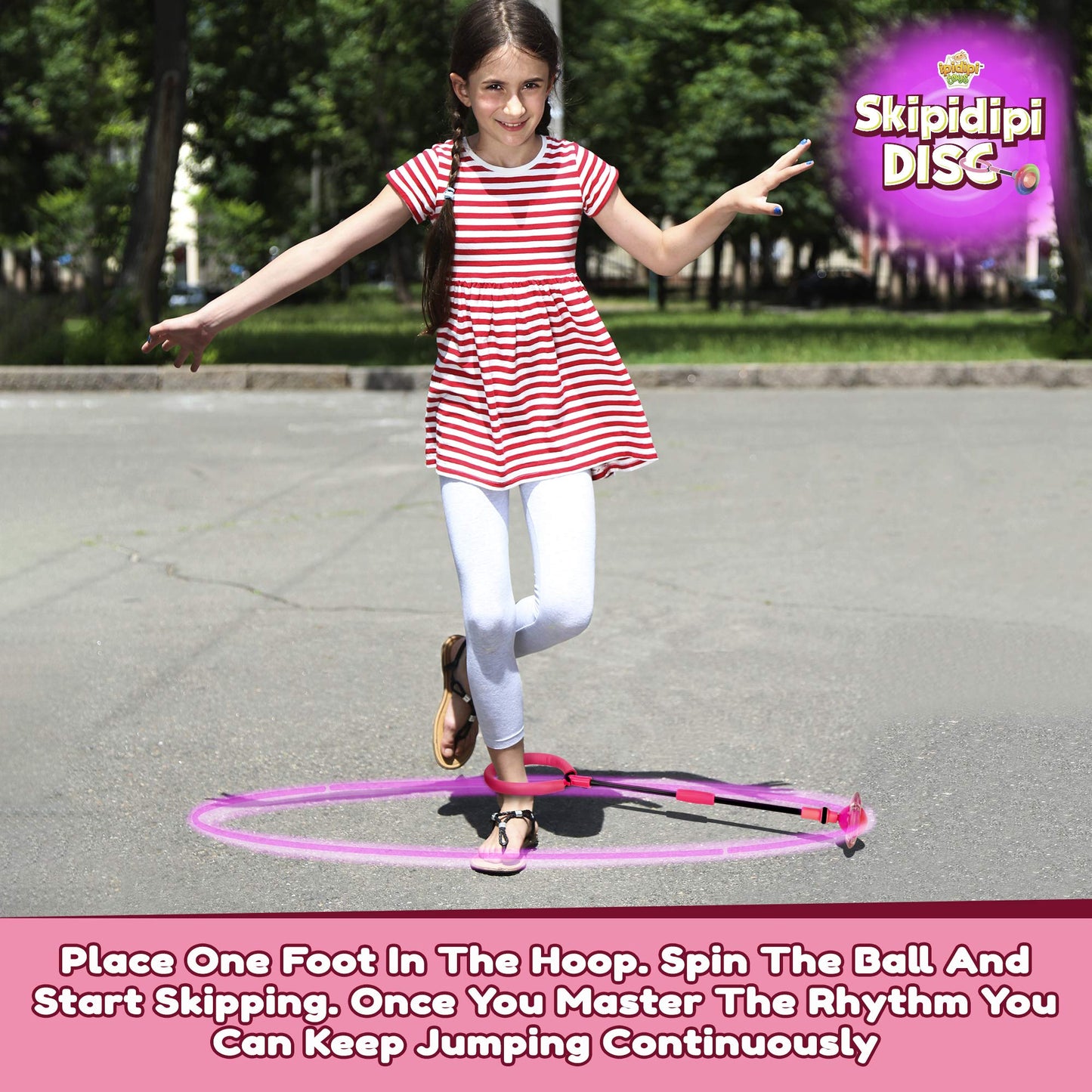 IPIDIPI TOYS Ankle Toy - Pink Flashing Retro Jumping Hopper Ball, Ankle Jump Rope Skip Ball - Improve Coordination, Get Exercise The Fun Way - Ideal Retro Birthday Gift for Kids Ages 5-12