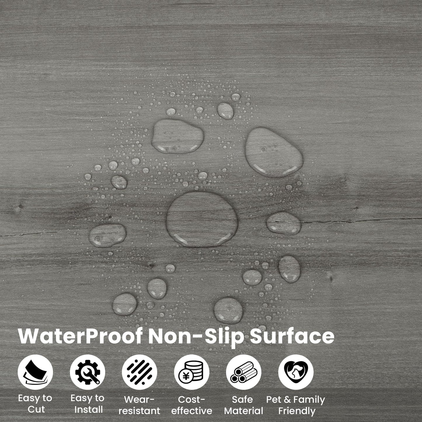 Peel and Stick Floor Tile, 10-Pack 15 Sq.Ft, Natural Grey Wood Grain Look, Self Adhesive and Waterproof for Transfer Bathroom, Kitchen, Living Room, Bedroom