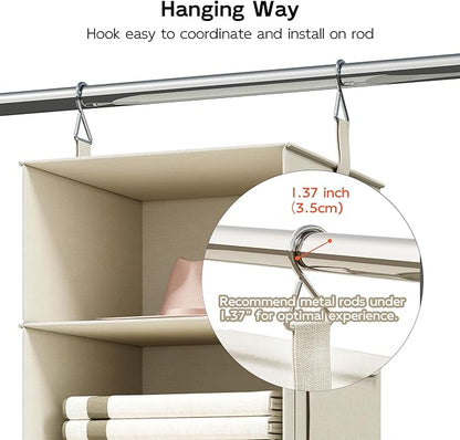 Vailando 3-Shelf Hanging Closet Organizer, Baby Clothes Storage and Organization