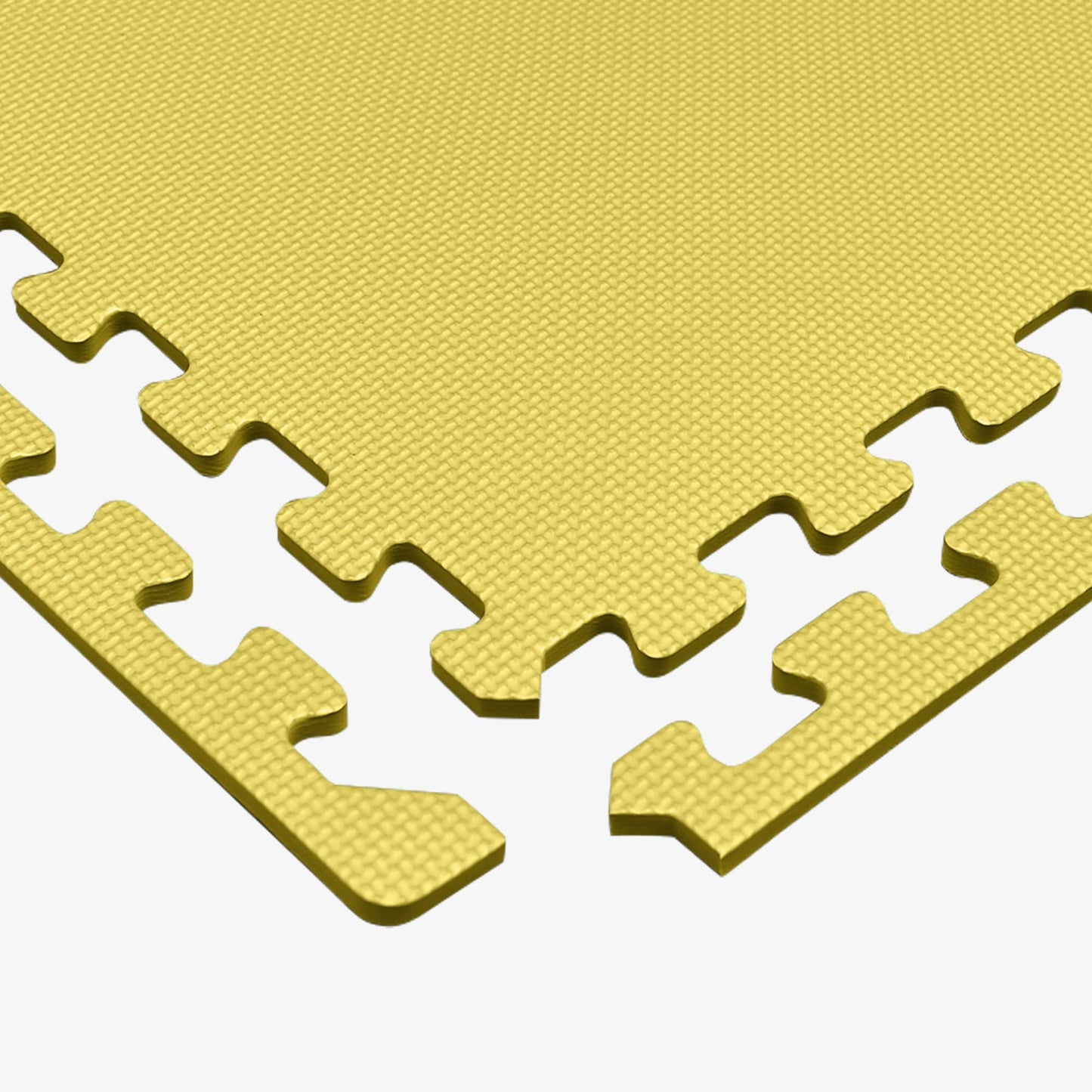 We Sell Mats 3/8 Inch Thick Multipurpose Exercise Floor Mat with EVA Foam, Interlocking Tiles, Anti-Fatigue for Home, or Gym, Yellow, 24 Sq Ft