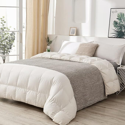 Longhui bedding Knitted Throw Blanket for Couch, Soft, Cozy Machine Washable 100% Cotton Sofa Blanket, Heavy 3.8lb Weight, Laundry Bag Included, Grey and White