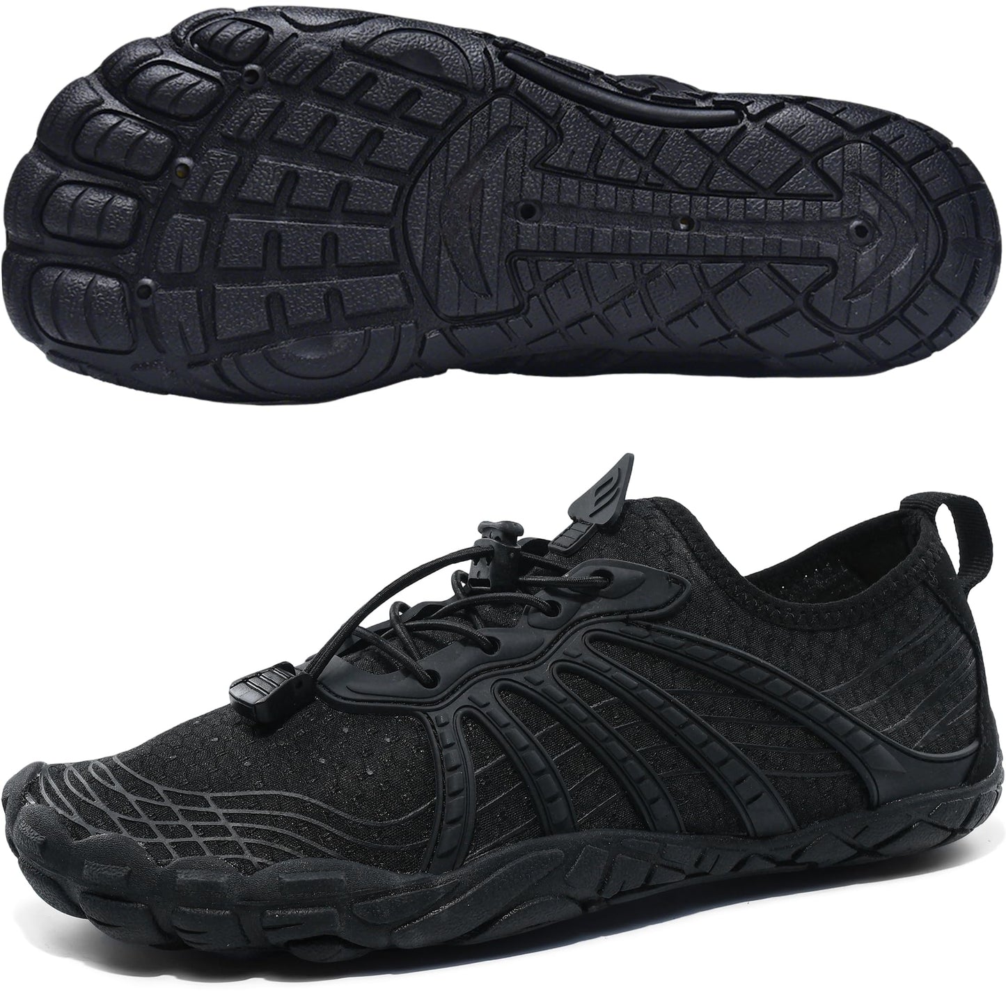 Black Barefoot Water Shoes for Women and Men - Quick-Dry Lightweight Swim Shoes for Beach,Pool,Hiking