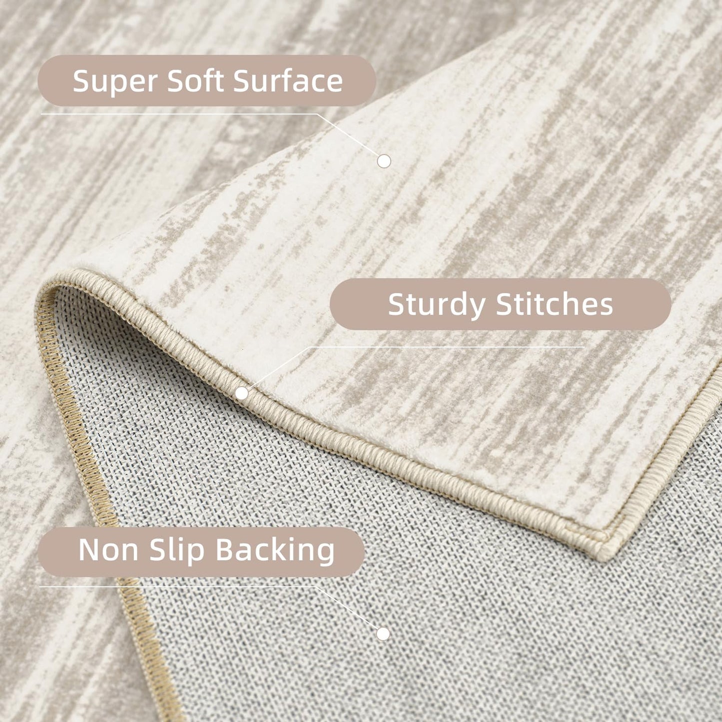 PADOOR Modern Abstract Entryway Rug - 2x3 Washable Rugs Non-Slip Door Mat, Ultra Soft Low Pile Floor Rugs Doormat for Entrance Front Door Indoor Brown