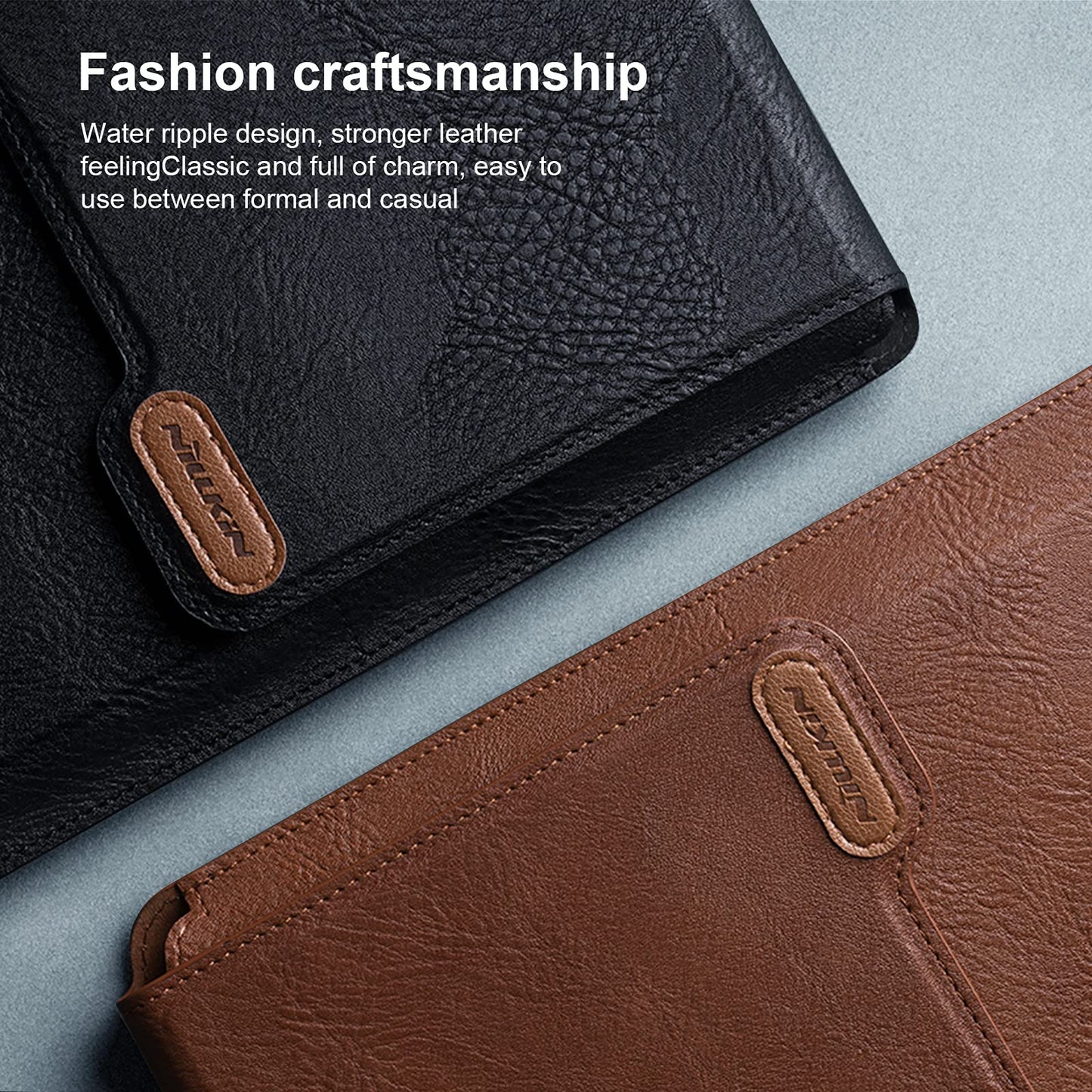 Nillkin Laptop Sleeve 13 inch (3-in-1), MacBook Sleeve with Adjustable Stand & Mouse Pad, 2 Stand Modes, 13 inch Laptop Case, Slim MacBook Accessories for Samsung/Surface/Chromebook/HP 12-14'', Brown