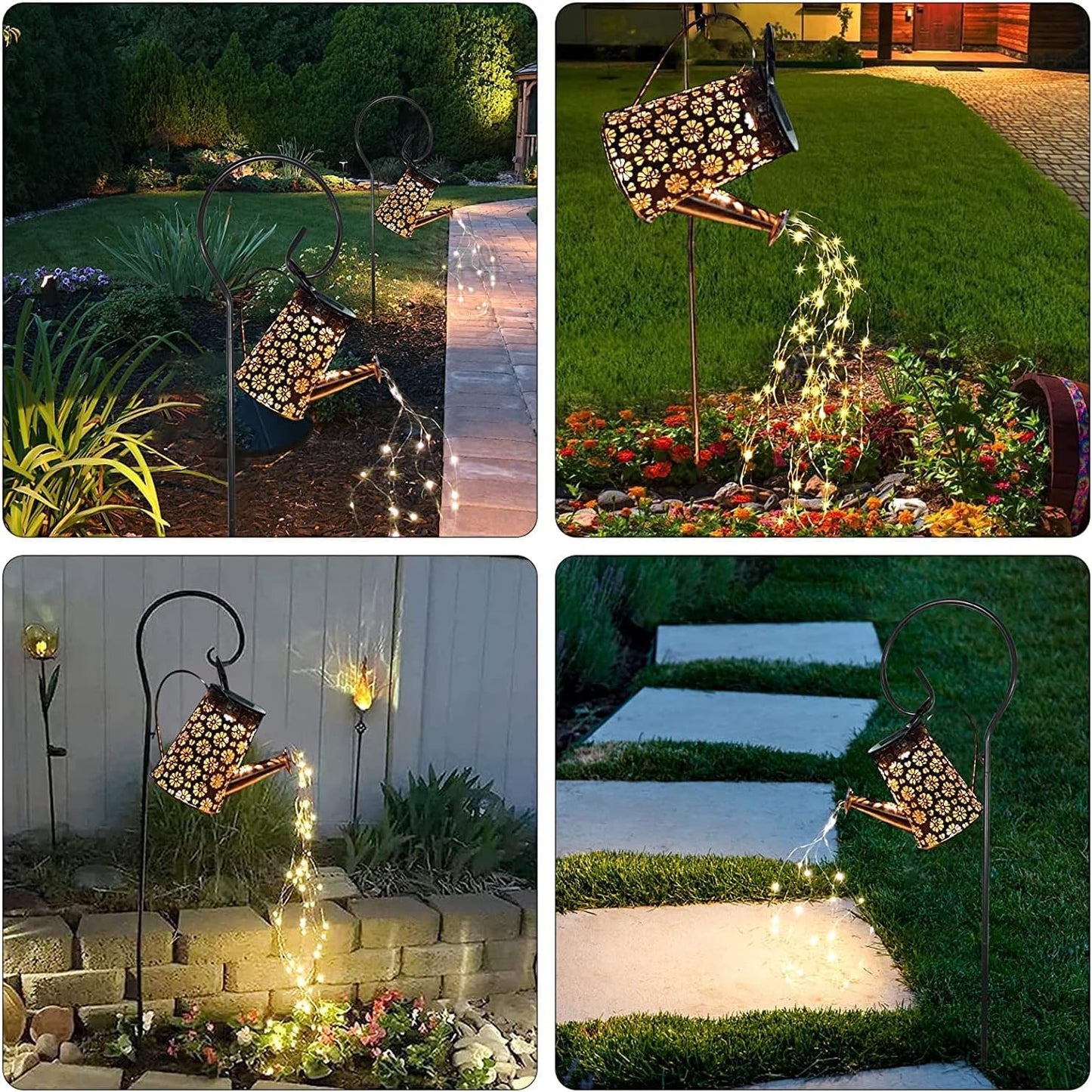 WDLFCGC 2 Pack Solar Watering Can with Lights,Solar Outdoor Garden Decor Waterproof Hanging Lantern Landscape Lights Outside Decorations for Yard Lawn Patio Gardening Gifts.