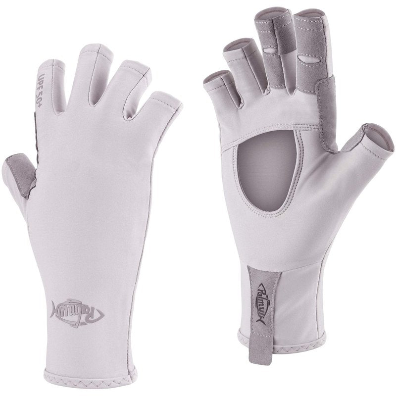 Palmyth UV Protection Fishing Fingerless Gloves UPF50+ Sun Gloves Men Women for Kayaking, Hiking, Paddling, Driving, Canoeing, Rowing (Air Light Gray, Large)