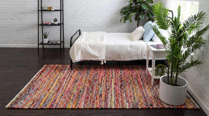 Unique Loom Chindi Chevron Collection Area Rug - Claire (10' x 14' 1" Rectangle, Multi/ Black)