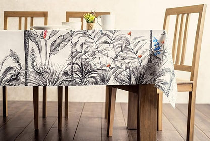 Maison d' Hermine Table Cloth Rectangle Table 100% Cotton 60 x 120 Inches Fall Tablecloth Reusable Everyday Use for Thanksgiving Christmas Decorations Dining Farmhouse Party (Amazonia)