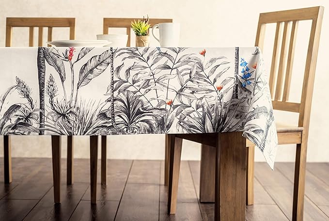Maison d' Hermine Table Cloth Rectangle Table 100% Cotton 60 x 90 Inches Fall Tablecloth Reusable Everyday Use for Thanksgiving Christmas Decorations Dining Farmhouse Party (Amazonia)