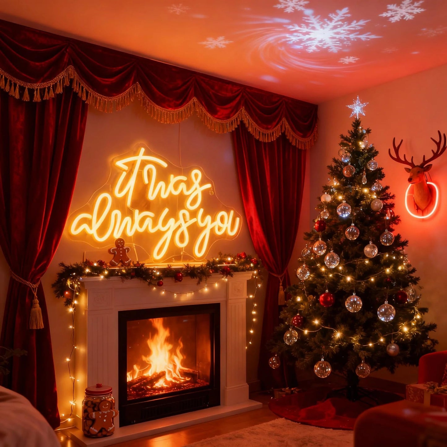 QiaoFei LED It Was Always You Neon Sign with Dimmer Switch Decor for Wedding,Engagement, Birthday Party, Wall Decor for Bedroom Living Room Bar and Gifts for Loved Ones(Warm white)