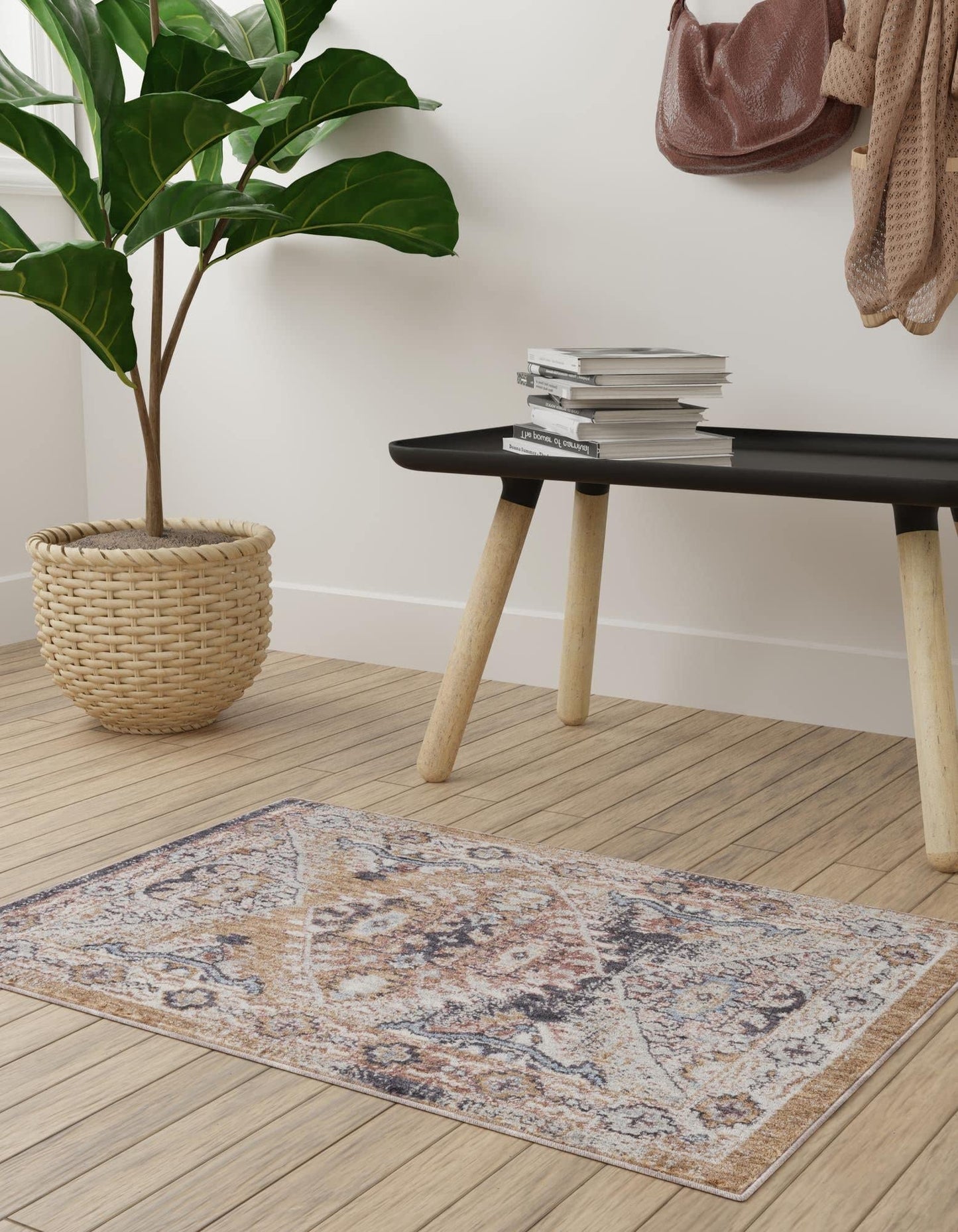 Unique Loom Eco Southwestern Collection Area Rug - Breckenridge (Rectangular 5' 3" x 8' 0", Khaki Gray/Black)