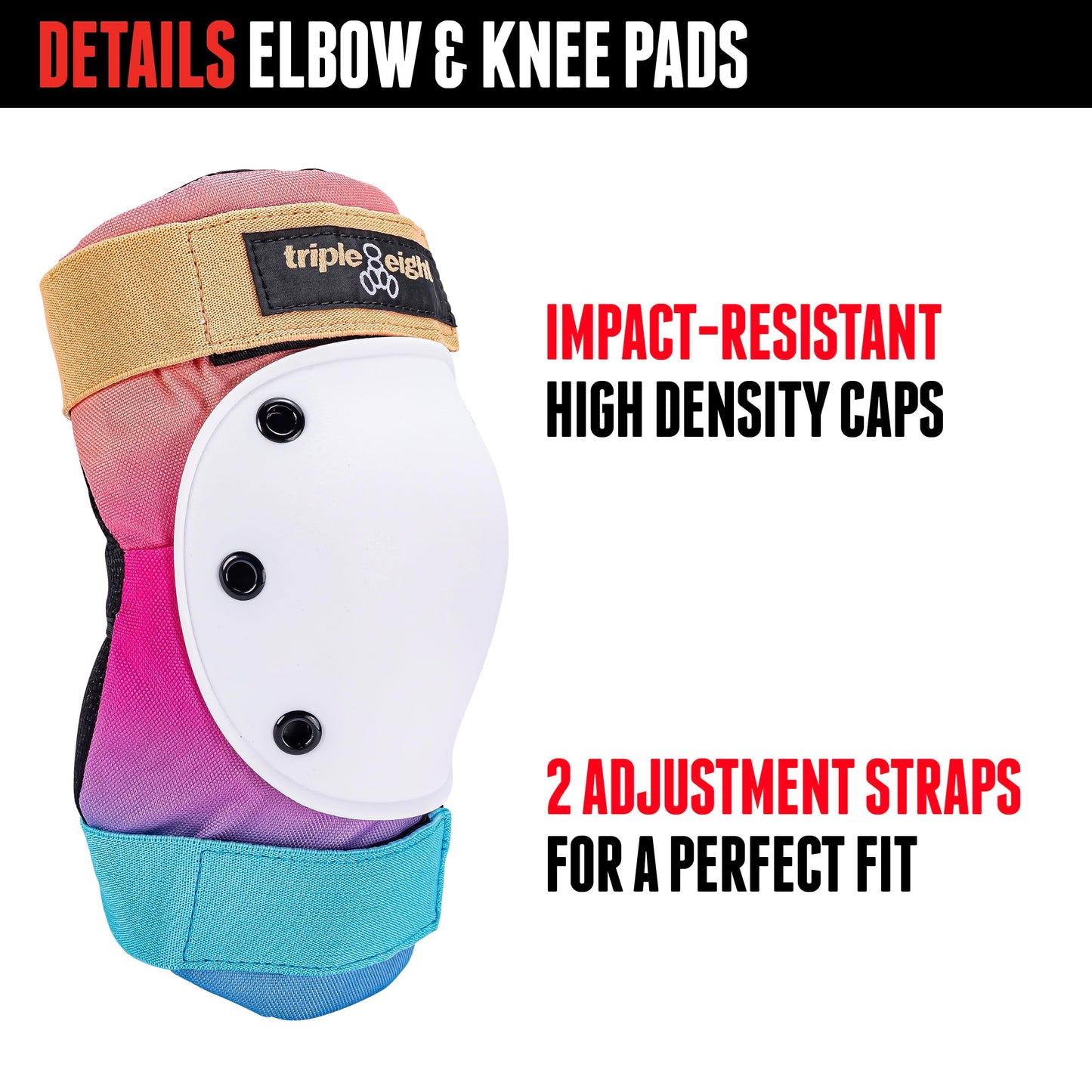 Triple Eight Saver Series 3-Pack Pad Set– Ideal for Skateboarding, In-line Skating, Roller Skating, and Biking