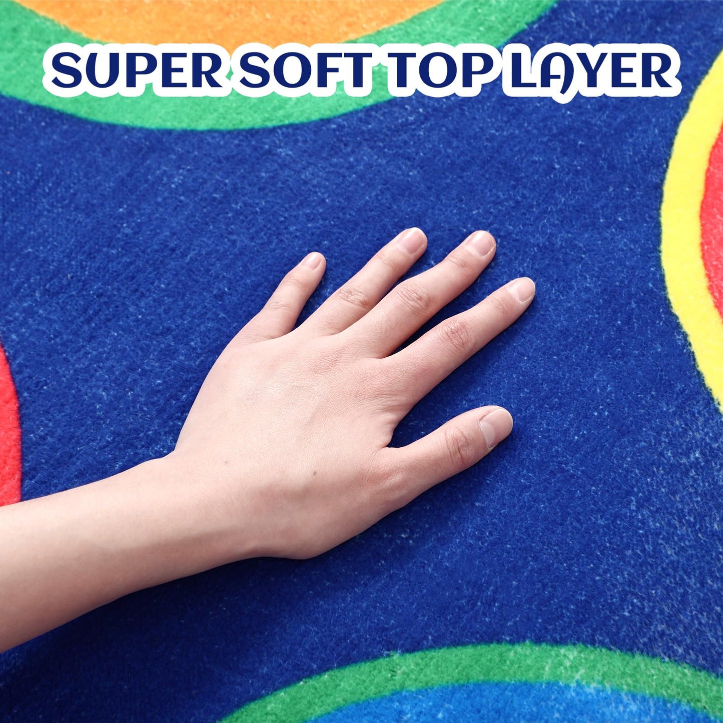 Breling Classroom Carpets Playmat Rugs with Spots, 6x9 ft 24 Seat Classroom Kids Circle Time Learning Area Rugs, Colorful Dot Children's Nursery Sitting Play Mat for Preschool Kindergarten Daycare