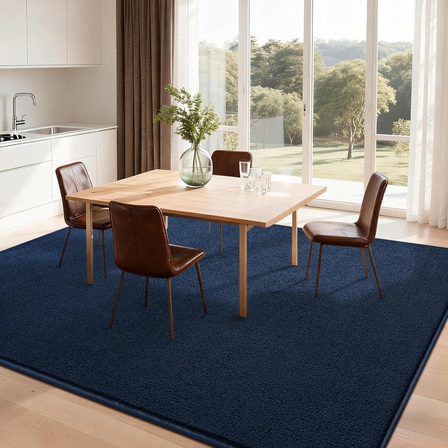 Nuttumico Soft Rug for Living Room, 5x7 Feet Navy Blue Area Rug, Modern Carpets Fuzzy Rug for Kids Boys Girls Dorm Nursery Home Decor, Anti-Skid and Non-Shedding