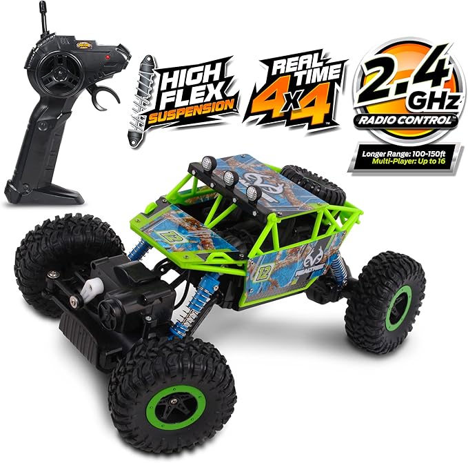 NKOK Realtree: 1:16 Scale RC: Rock Crawler - Edge Camo Green - 2.4 GHz Radio Control #81611 Competition Series Real Time 4x4 Officially Licensed Ages 6+