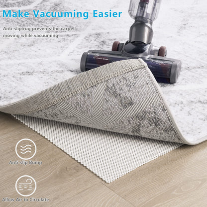TJWODO Non Slip Area Rug Pads Non Skid Rug Gripper 2x3 Feet Extra Thick Pad Anti-Slip Carpet Rug Mats for Hardwood Surface Floors, Keep Rugs Safe and in Place (2 x 3 Ft)