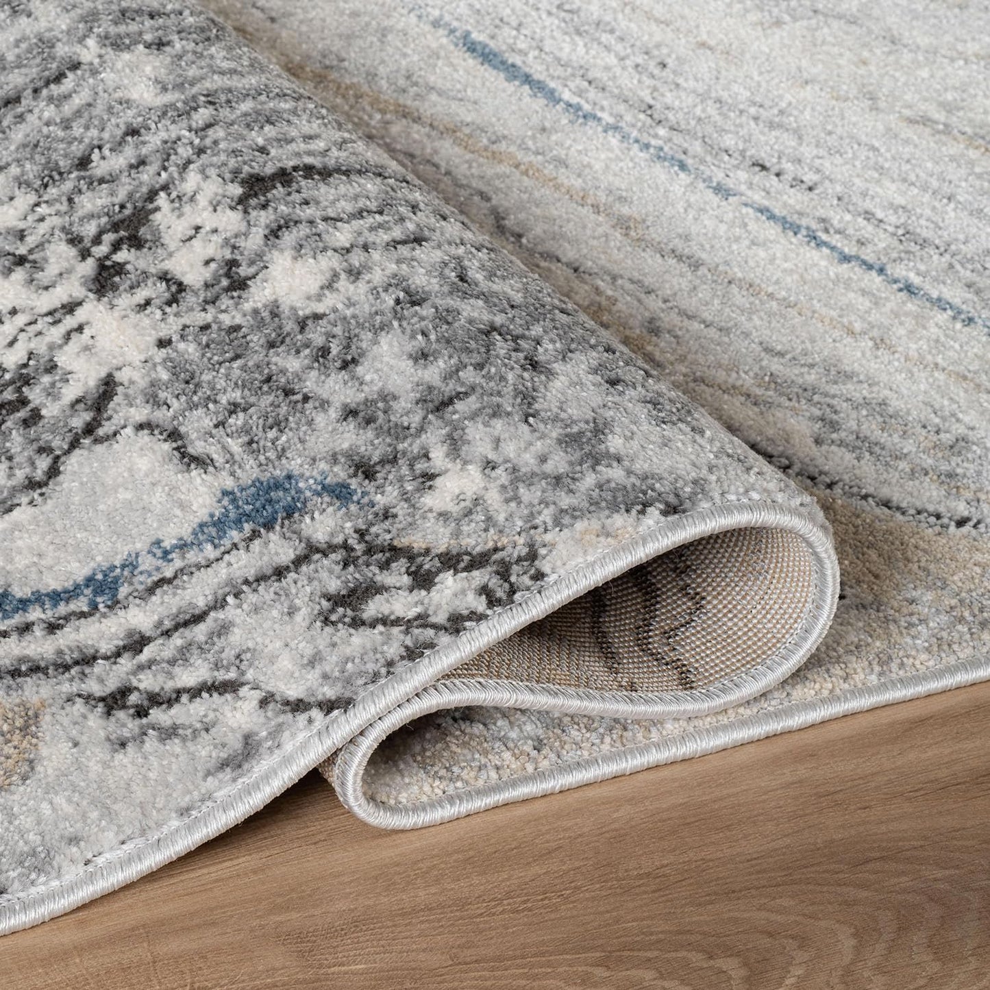 Rugshop Marble Swirl Distressed Gray Area Rug Modern Indoor Rug for Living Room, Bedroom, or Dining 2' 3" x 8' Runner Ideal for Hallway, Kitchen, Entryway, or Behind the Sofa