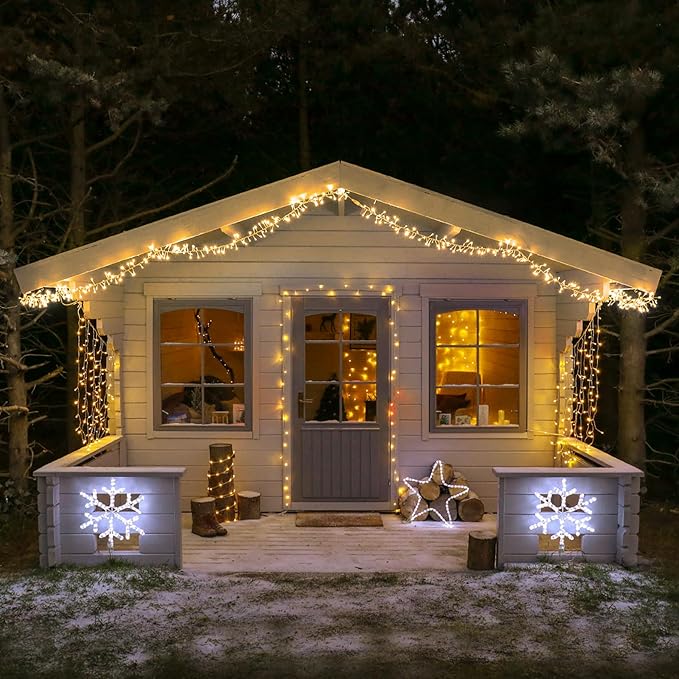 JMEXSUSS Warm White Christmas Lights Indoor, 20ft 400 LED Cluster Lights Christmas Outdoor with Remote, 8 Modes Plug in Christmas Tree Lights for Christmas Tree Wreath