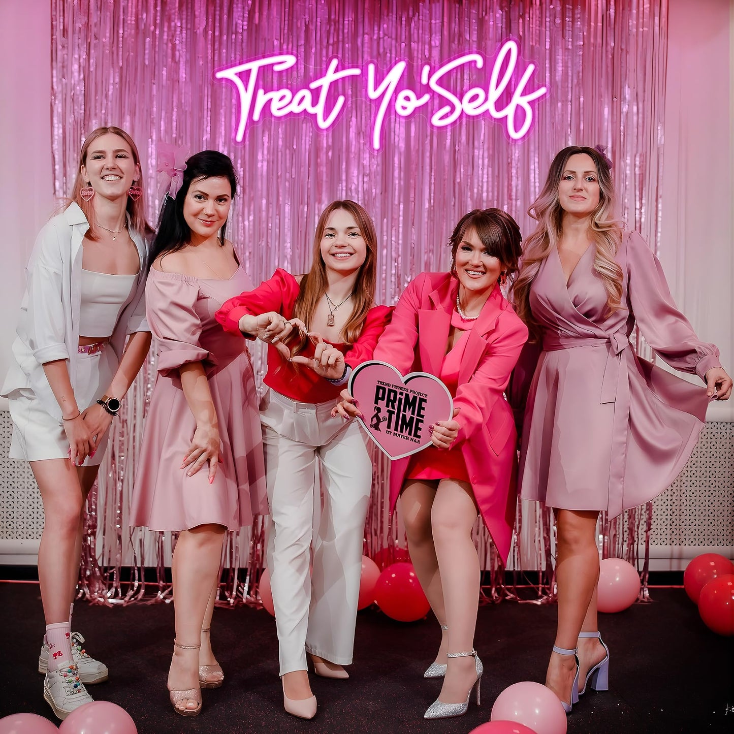 Kavaas Treat Yourself Neon Sign 16.5" x 5.7", Pink LED Light Up Signs for Wall Decor | Treat Yo Self Neon Sign for Girls Bedroom, Bar, Office, Dorms