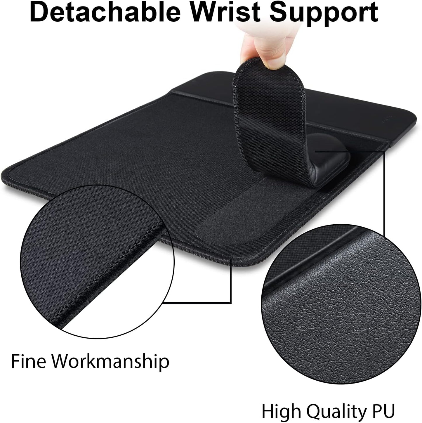 15W Wireless Charging Mouse Pad with Wrist Support, Fast Qi Wireless Charger Mouse Mat for iPhone 16/15/14/13/12/12 Pro/11/11Pro/XR/Xs/X, Samsung Galaxy S10/S9/S8 Plus Note 9/8 Multiple Devices