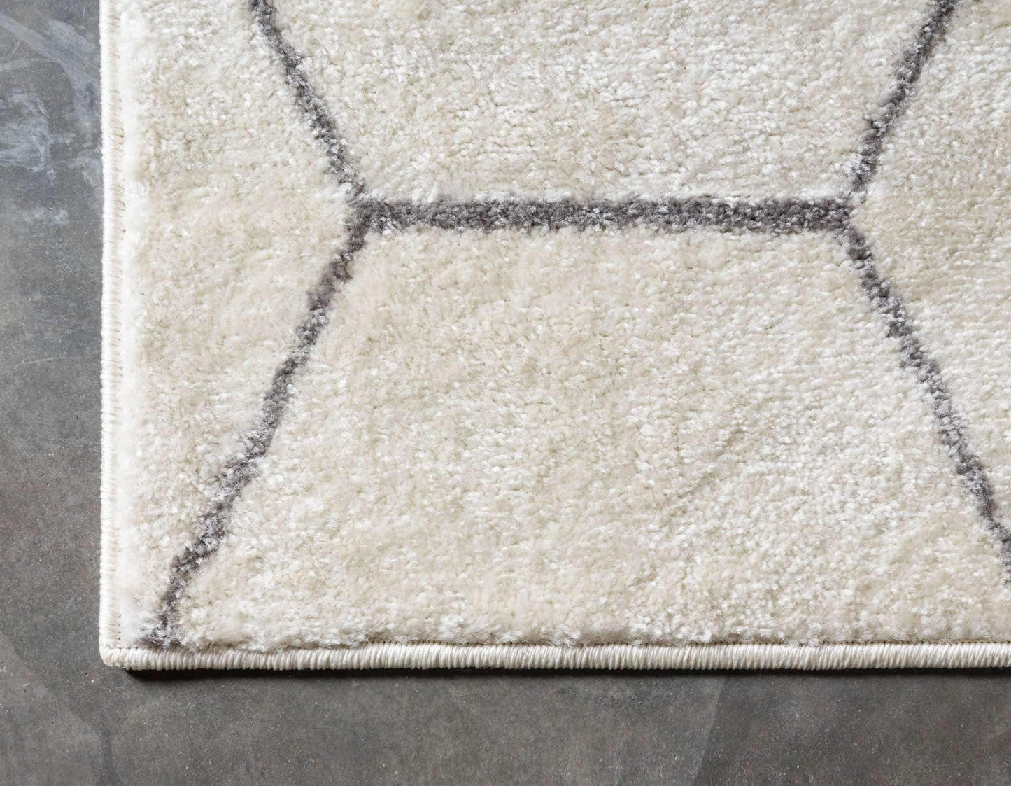 Unique Loom Trellis Frieze Collection Area Rug - Geometric (7' 10" x 10', Ivory/ Gray)