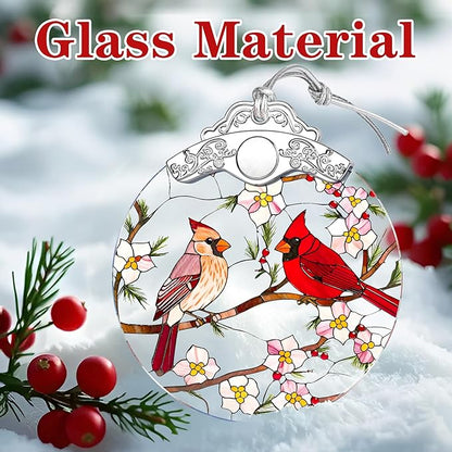 Cardinal Ornament – Christmas Decoration & Christmas Ornament; Stained Glass Holiday Decoration (Holiday Present, Bauble Present, Gift Idea, Gift Exchange) | Heirloom Keepsakes