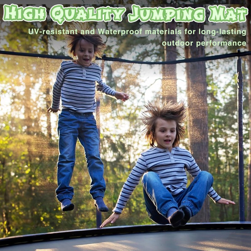 14FT Outdoor Kids Trampoline - Safety Enclosure Net & Ladder, ASTM Approved, Rust-Resistant Frame