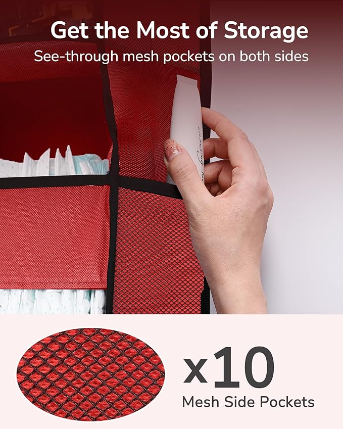 ULG 1 Pack Over The Door Organizer – 5 Shelf Door Organizer Hanging & 10 Side
