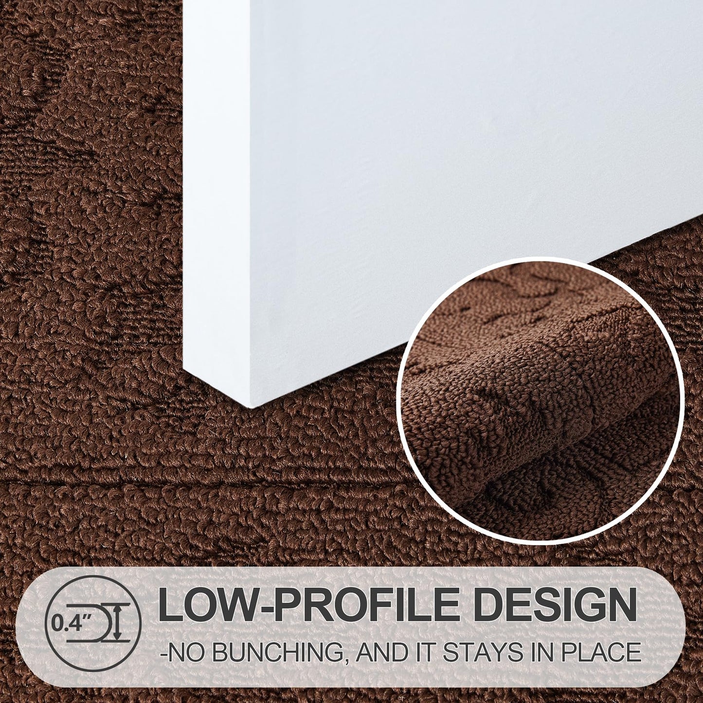 FONEYI Indoor Door Mat for Entryway 24" x 36", Absorbent Dirt Trapper Doormat with Non-Slip Backing, Low Profile Washable Entry Rug for Front Door, Muddy Shoes & Dog Paws, Coffee