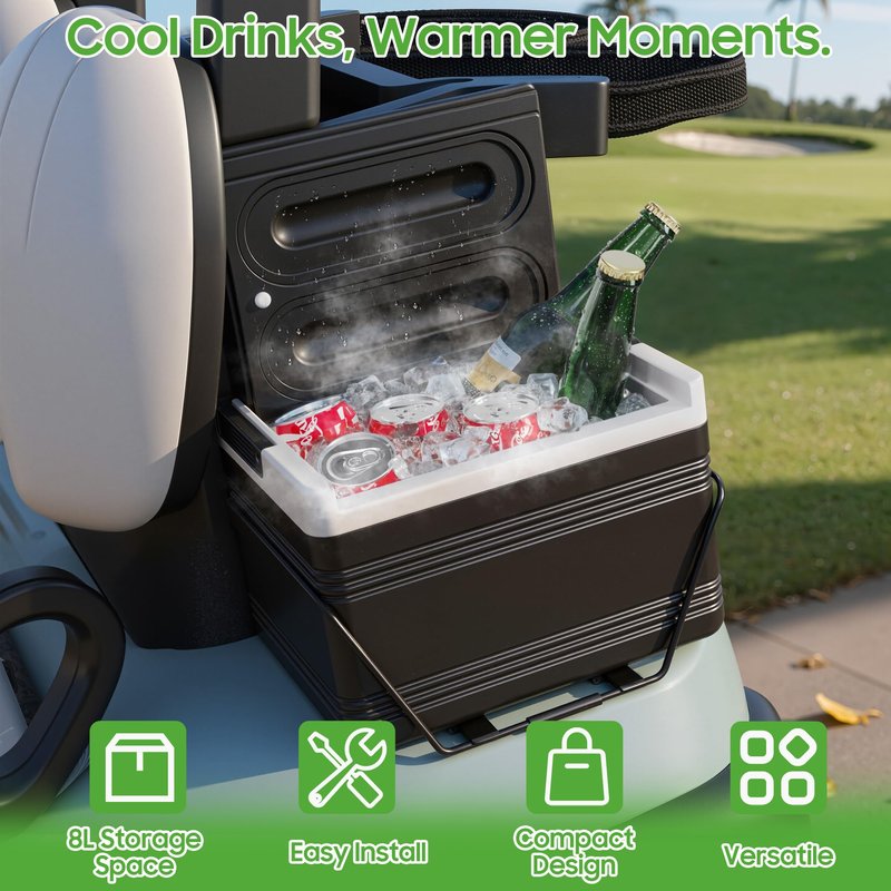 10L0L Universal Golf Cart 8L Ice Chest Cooler with Mounting Bracket, Cooler Box for EZGO&Club Car&Yamaha – 48 Hour Cold Drink Storage 102588101 103886801