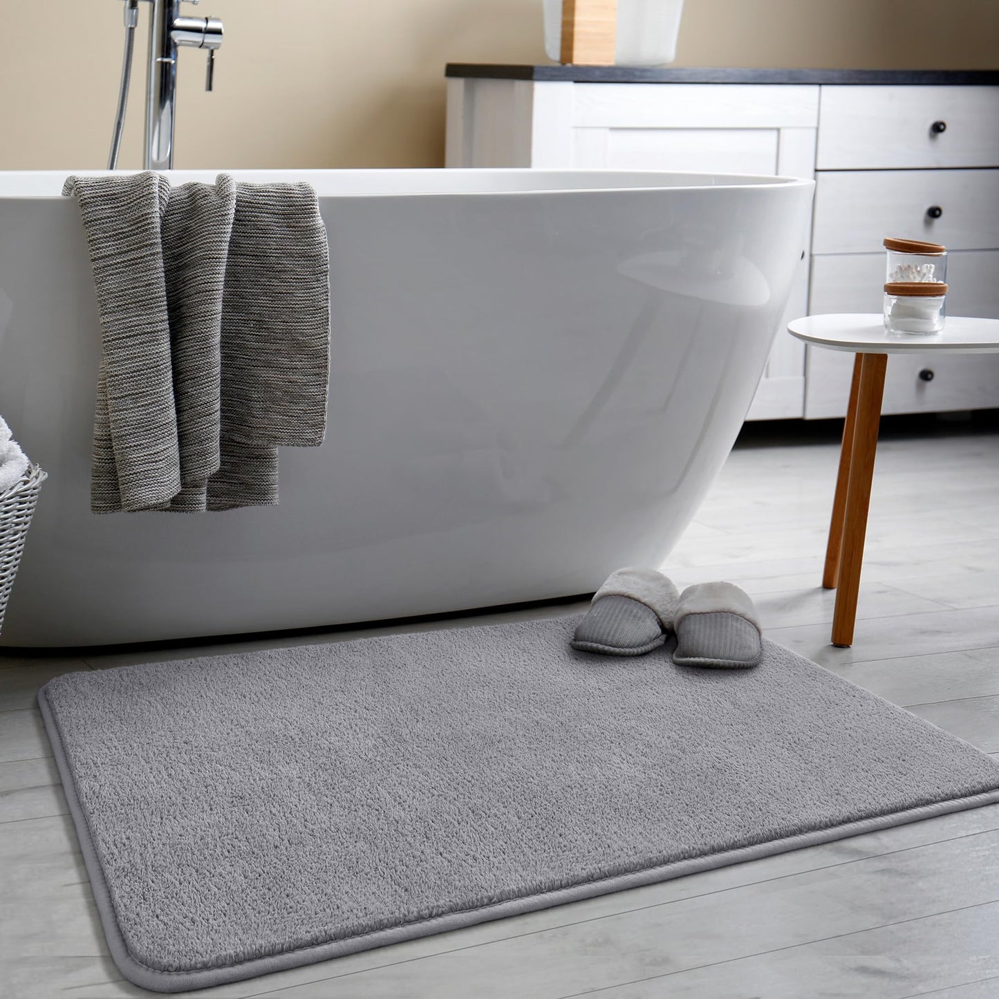 Keeko 2x3 Grey Area Rugs for Bedroom Living Room, Soft Modern Indoor Throw Rugs Low Pile Fluffy Small Rug Door Mat Washable Non Slip Entryway Rug Carpet for Nursery Home Kids Room Decor
