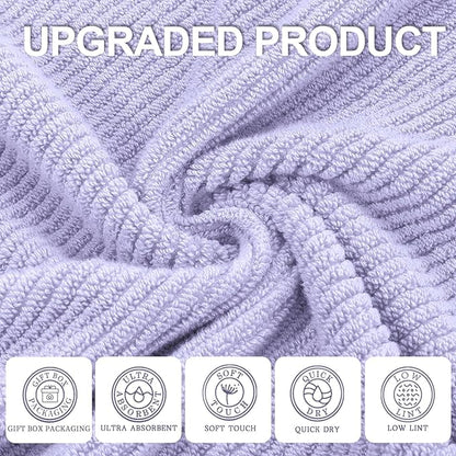 Washcloths for Showering, Thick Cotton Washcloths for Face, Lavender Face Towel
