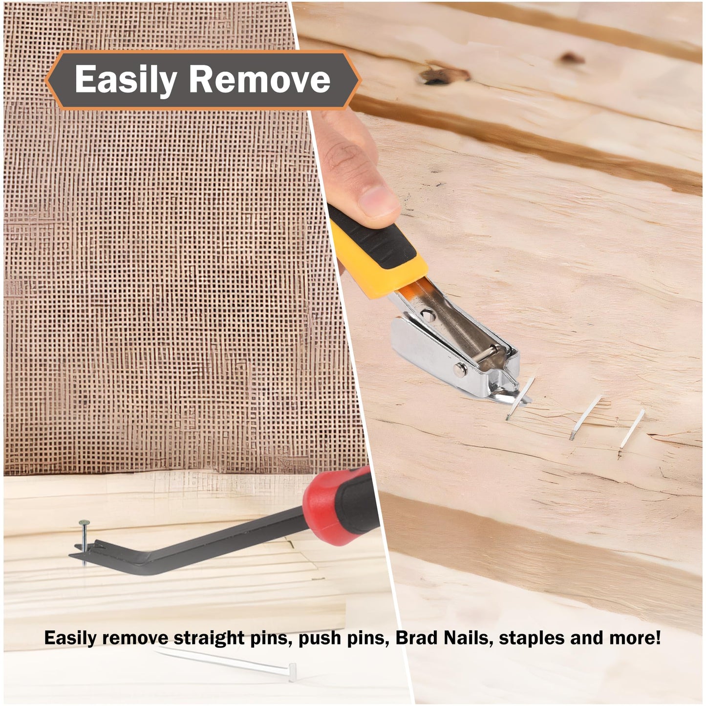 Upholstery Staple Remover Heavy Duty Staple Remover Tool for Floor,Carpet,Wood,Construction,Furniture,Also Used in A Variety of Nailed Picture Frames and Wooden Boxes (M-2P)