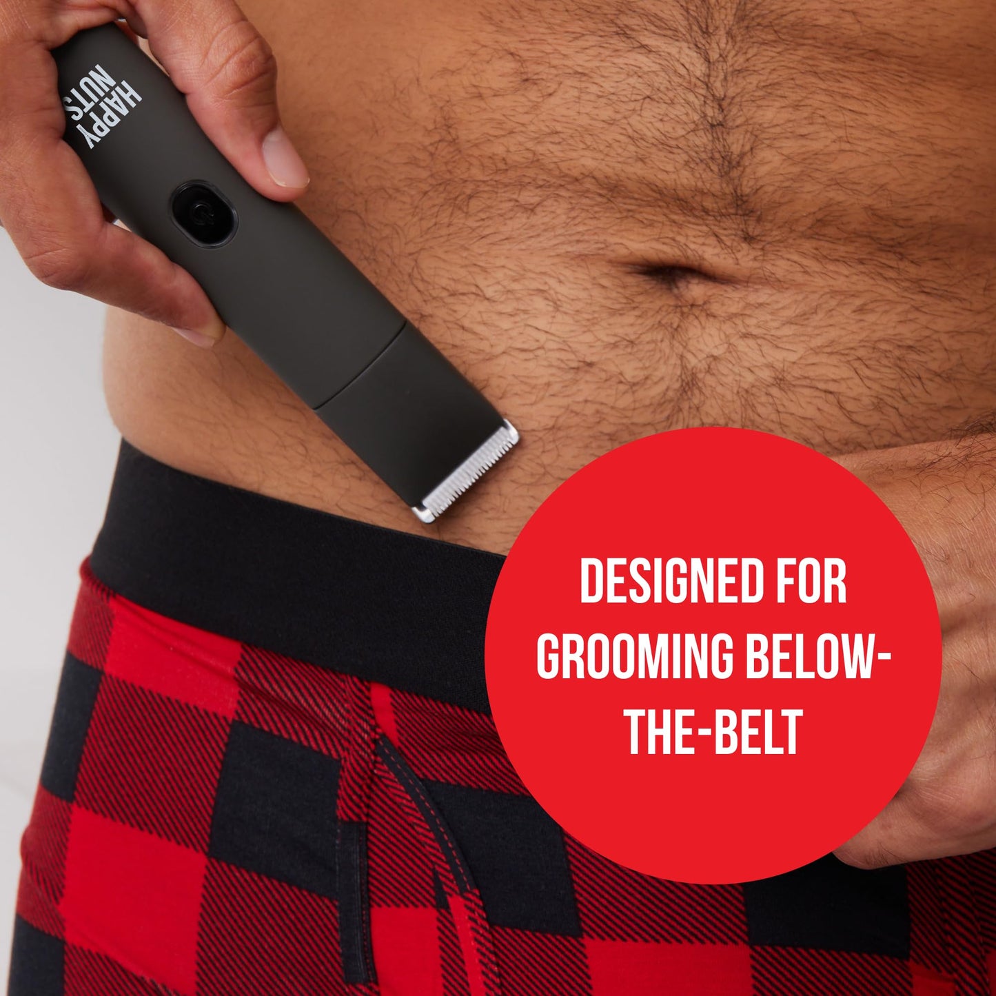 HAPPY NUTS Lumberjack 2.0 Men's Electric Body & Groin Hair Trimmer - Waterproof, Rechargeable Manscaping Kit Plus Foil Shaver - Quiet Motor for Efficient Grooming (Graphite 1.0)