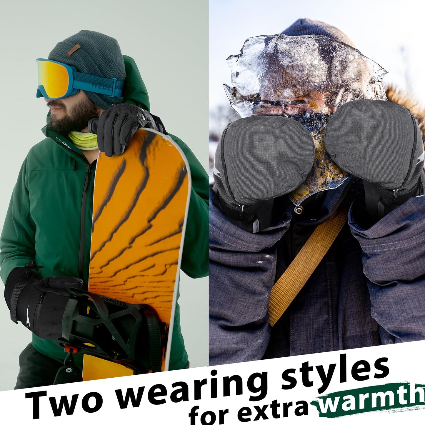 Achiou Ski Gloves,Winter Cold Weather Gloves for Men Women,Waterproof Touchscreen Snow Mittens