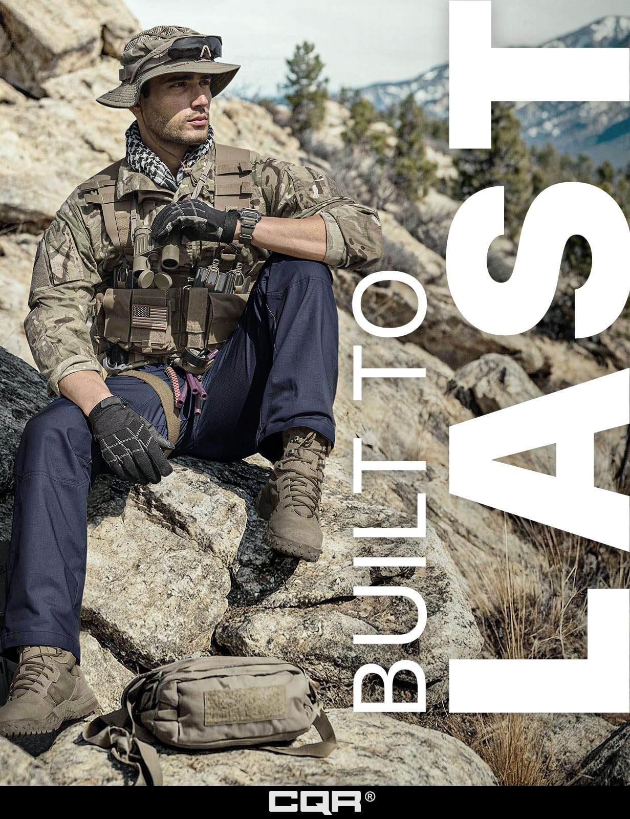 CQR Men's Tactical Pants, Water Resistant Ripstop Cargo Pants, Lightweight EDC Work Hiking Pants, Outdoor Apparel, Raider Police Navy, 34W x 30L