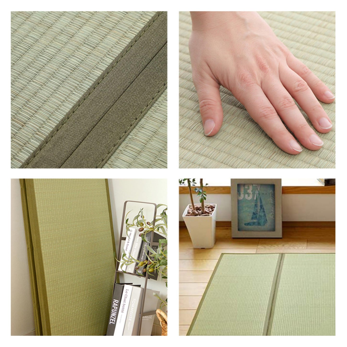 MIINA Japanese Traditional Tatami Mat, Igusa (Rush Grass) Floor Mattress, Futon, 55"x78" (Full, Natural)