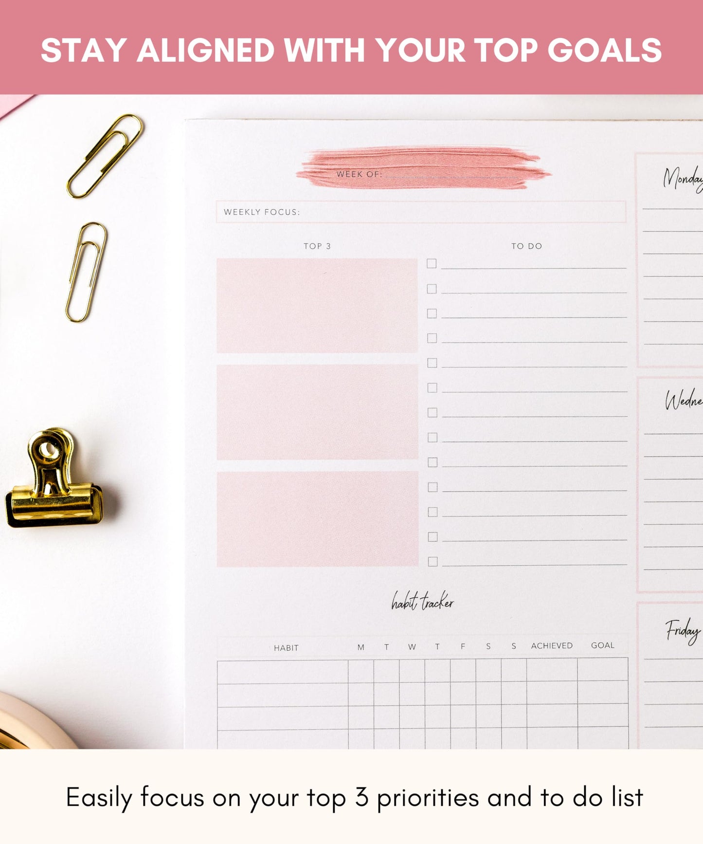 Lamare Weekly Planner Notepad – Premium Undated Weekly To Do List Notepad for School, Home & Office Day Planner, Desk To Do List Pad and Productivity Planning Pad