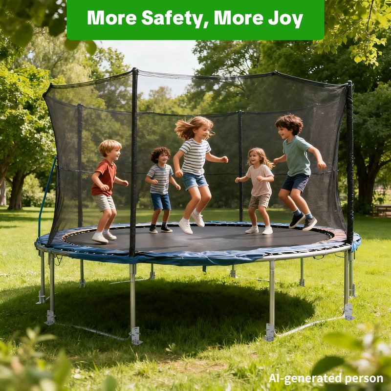 MOLANZ Heavy Duty Ground Anchors Screw-in Trampoline Stakes with Anti-Bend L-Plate, Multi-Hole & Safety Ring, Rust-Proof Steel for Tent, Shed, Swing Set, Fence, Garden, Outdoor (4Pack 21Inch)