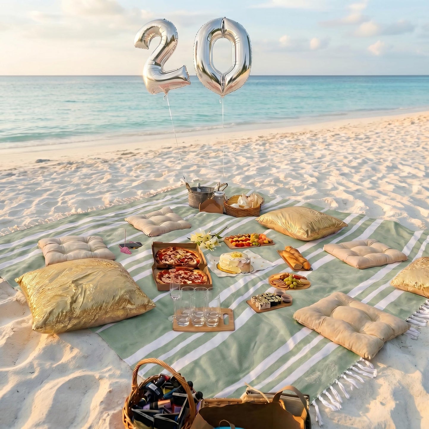 Beautiful Extra Large Beach Blanket with Tassels - Soft Oversized Turkish-Style Beach Towel for Relaxing Beach Days with the Whole Family - Lightweight Quick-Dry Picnic Blanket & Mat for Adults